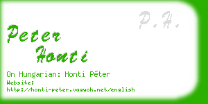 peter honti business card