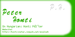 peter honti business card